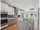 Modern kitchen with stainless steel appliances, sleek cabinetry, and a stylish breakfast bar at 2508 S Pennsylvania St, Denver, CO 80210