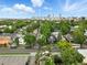 An aerial view of the neighborhood with a rooftop patio visible at 416 W 3Rd Ave, Denver, CO 80223
