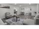 Open concept living room featuring natural light and seamless transition into the dining and kitchen areas at 2203 S Harlan St, Denver, CO 80227