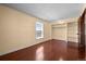 The bedroom includes an open closet and good natural light, creating a comfortable and airy space at 2 Adams St # 1507, Denver, CO 80206