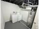 Basement laundry room with appliances and water heater at 15908 E Flora Pl, Aurora, CO 80013