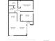 Detailed floor plan showcases the layout of the bedrooms, kitchen, living room, and dining area at 3663 S Sheridan Blvd # J12, Denver, CO 80235