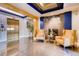 Stylish lobby with modern fireplace, comfortable seating, and elevator access at 300 W 11Th Ave # 5I, Denver, CO 80204