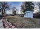 Spacious backyard featuring a shed and pathway at 3243 S Vrain St, Denver, CO 80236