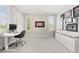 Bright office featuring new carpet, recessed lighting, and custom-built desk and shelves at 237 Maplehurst Dr, Highlands Ranch, CO 80126