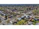 An aerial view showcases a peaceful residential neighborhood with tree-lined streets at 4507 W 2Nd Ave, Denver, CO 80219