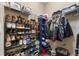 Walk-in closet with shelving, shoe racks, and hanging storage provides ample space for organization at 15100 Gaylord St, Thornton, CO 80602