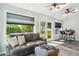 Bright living room featuring large windows, modern furnishings, and a view to the outdoor area at 6537 S Brentwood Way, Littleton, CO 80123