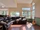 Bright living room with lots of windows providing ample natural light and vaulted ceilings at 8296 S Reed St, Littleton, CO 80128