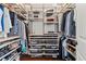 Spacious walk-in closet with custom shelving and hanging racks for organized storage at 26531 E Calhoun Pl, Aurora, CO 80016