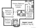 Upper Level floor plan details primary and secondary bedrooms with bathrooms and closet space at 286 Warwick Pl, Castle Pines, CO 80108