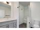 Bathroom with a walk-in shower and vanity at 5601 E Iowa Ave, Denver, CO 80224