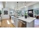 Modern kitchen island with white countertops and stainless steel appliances at 5601 E Iowa Ave, Denver, CO 80224