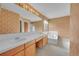 Primary bathroom features double vanity, soaking tub, and lots of counter space at 18142 E Oakwood Pl, Aurora, CO 80016