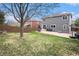 Lush backyard with patio and well-maintained lawn at 9250 Roadrunner Dr, Highlands Ranch, CO 80129