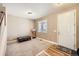 Entry space featuring a white door and hardwood/carpet flooring transition at 7506 Sabino Ln, Castle Rock, CO 80108
