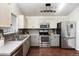 Stylish kitchen features stainless steel appliances, a modern sink, and ample cabinetry at 11381 Jay St, Westminster, CO 80020
