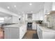 Open kitchen showcasing modern white cabinetry, stainless steel appliances, and a kitchen island at 23 S Nome St # A, Aurora, CO 80012