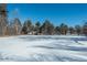 Open snowy backyard with distant trees and fence at 3750 S Ogden St, Englewood, CO 80113