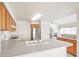 Kitchen features light gray countertops and oak cabinets at 9691 Independence Dr, Westminster, CO 80021