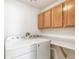 Laundry room with washer, dryer, and cabinets at 9691 Independence Dr, Westminster, CO 80021