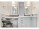 Modern bathroom with dual sinks, ample counter space, and stylish fixtures at 6919 S Valentia St, Centennial, CO 80112