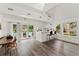 Bright community lounge featuring a bar, views of the pool and modern decor at 1160 S Monaco Pkwy # 6, Denver, CO 80224