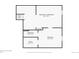 Layout plan of the basement highlighting a bathroom, bedroom, storage closets, and unfinished space at 5255 S Waco St, Centennial, CO 80015