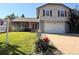 Two-story home with a well-kept lawn, mailbox with flowers, and a real estate sign in the front yard at 5255 S Waco St, Centennial, CO 80015