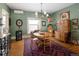 Spacious dining room featuring a classic chandelier, wooden table and chairs, and vintage cabinet at 836 E 17Th Ave # 2B, Denver, CO 80218