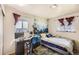 Cozy bedroom with two windows, wood floors, and stylish decor, perfect for relaxation or a home office setup at 3205 Moorhead Ave, Boulder, CO 80305