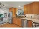 Well-equipped kitchen with stainless steel appliances, granite countertops and garden view at 5370 S Union Way, Littleton, CO 80127