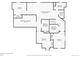 Basement floor plan showing measurements of bedrooms, bathrooms, closets and unfinished areas at 2104 Vineyard Dr, Castle Rock, CO 80104