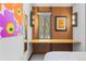 Bedroom with a built-in desk and window with a view at 1140 Ski Hill Rd # 25, Breckenridge, CO 80424