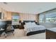 Comfortable main bedroom with accent wall, windows, and stylish furnishings for a relaxing retreat at 6877 Bryant Ct, Denver, CO 80221