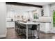 Spacious kitchen with white cabinetry, island seating, and stainless steel appliances at 7152 E Hinsdale Pl, Centennial, CO 80112