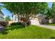 Charming two-story home with lawn and mature trees with red front door at 5972 S Zante Way, Aurora, CO 80015