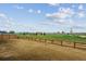 Spacious backyard with dirt and a rustic fence, perfect for landscaping and outdoor activities at 4115 Marble Dr, Mead, CO 80504