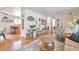 Bright living room featuring hardwood floors and stylish furniture at 6484 Kendall St, Arvada, CO 80003