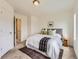 Inviting main bedroom featuring a queen bed, plush carpet, and convenient access to the closet at 2507 Moline St, Aurora, CO 80010