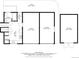 Floor plan showing a layout with a kitchen, bathroom, garages, patio, and storage at 2009 S Zephyr Ct, Lakewood, CO 80227