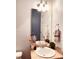 Cozy powder room featuring a vanity, mirror, and decorative accents at 26032 E Geddes Cir, Aurora, CO 80016