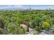 Serene aerial view of a residential property surrounded by lush greenery and city skyline in the distance at 600 Vine St, Denver, CO 80206