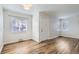 Living room featuring hardwood floors and neutral walls at 1716 Akron St, Aurora, CO 80010