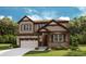 Charming two-story home with a covered porch, stone accents, and a well-manicured lawn at 7036 E 126Th Pl, Thornton, CO 80602