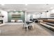 Finished basement recreation room with bar, recessed lighting, and a cozy fireplace feature at 4009 Manorbrier Cir, Castle Rock, CO 80104