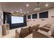 A modern home theater room, featuring comfortable seating and a large projection screen for immersive entertainment at 3358 Castle Butte Dr, Castle Rock, CO 80109
