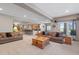 Finished basement living area with neutral colors and stylish furniture, creating a relaxing atmosphere at 3358 Castle Butte Dr, Castle Rock, CO 80109