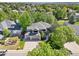 Aerial view of a house with a three-car garage, mature trees, and a well-maintained yard at 16342 Parkside Dr, Parker, CO 80134