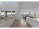 Bright open-concept living room adjacent to dining area and modern kitchen at 8550 Cheraw St, Littleton, CO 80125